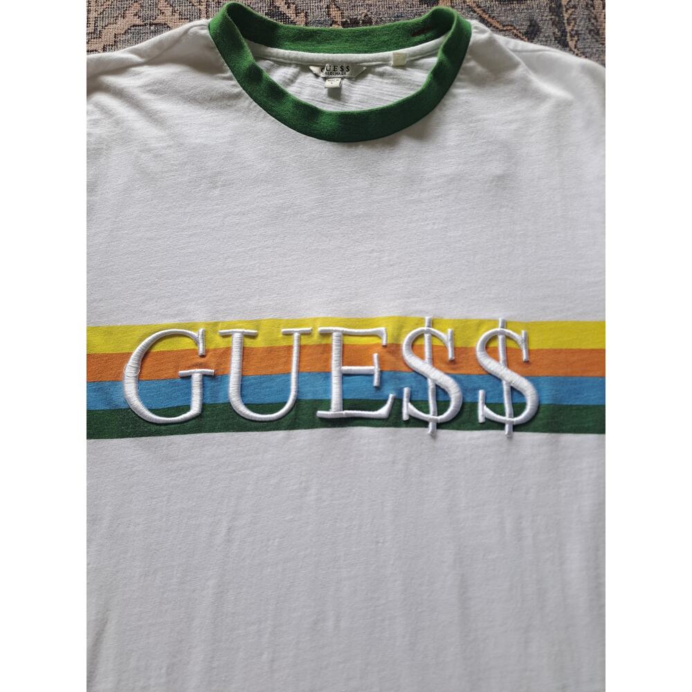Guess x A$AP Rocky Originals Ringer Collab Embroidered ASAP Tee Size L Large - Picture 2 of 5